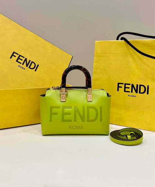 Fendi 8BS067 By The Way Mini Small Boston bag in mint Grass Green leather