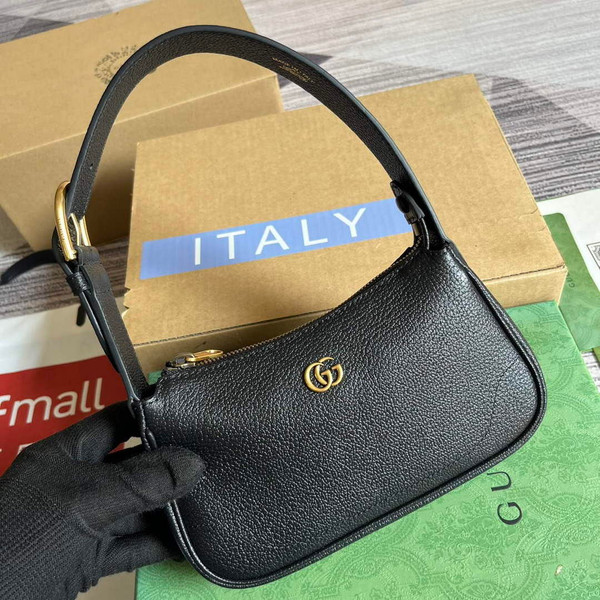 Gucci 739076 Aphrodite shoulder bag with Double G Black