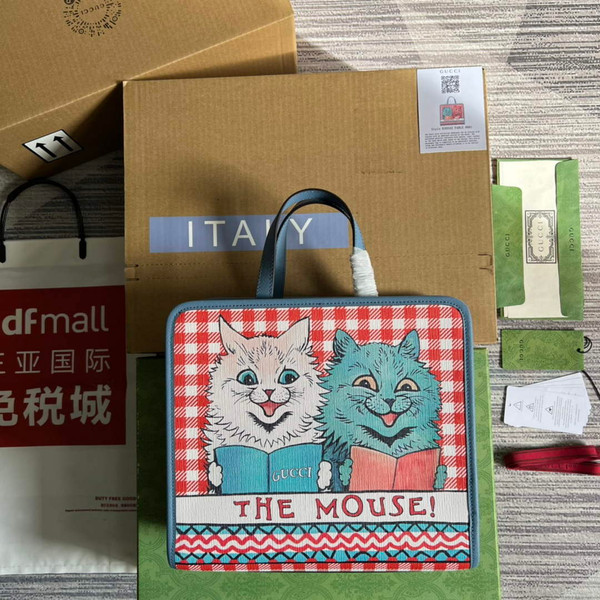 Gucci 605614 Children's Kitten Print Tote Bag