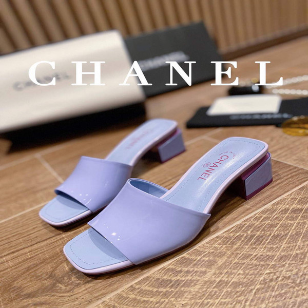 Chanel Women's Sandals Chanel Slippers Lambskin Heel 45mm C90176