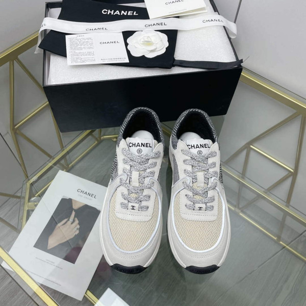Chanel Women's Sneaker Shoes G38754 White and beige