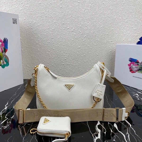 Prada 1BH204 Prada Re-Edition 2005 Saffiano leather Bag in White - luxibagsmall