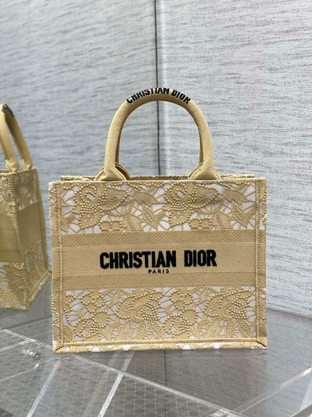 Dior M1265 Small Book Tote  Embroidery with 3D Macramé Effect M9622
