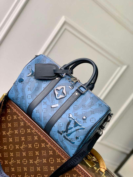 LV M22573 Louis Vuitton Keepall Bandoulière 35 Abyss Blue