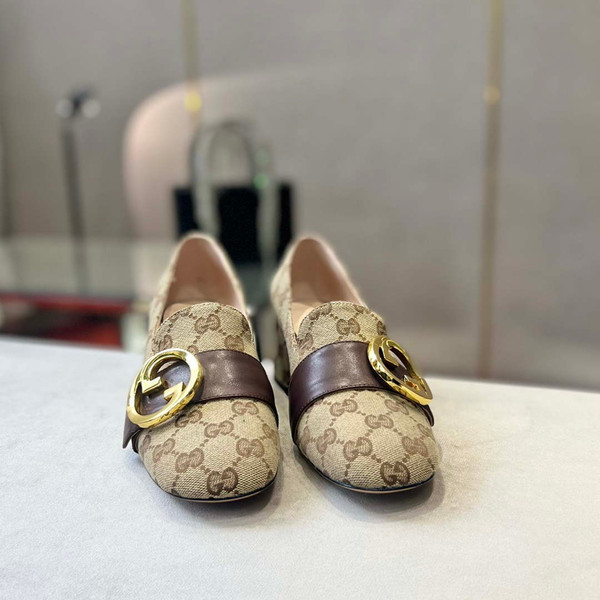 Gucci Women Shoes Style ‎700271 DKSD0 1000 Women's lug sole Interlocking G loafer 191397