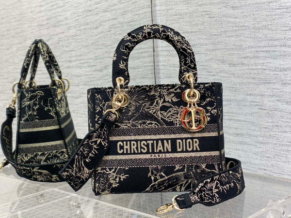 Dior M0565 Medium Lady D-Lite Multicolor Florilegio Embroidery M1025