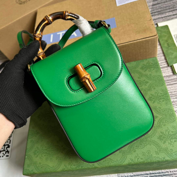 Gucci 702106 Bamboo Mini Handbag Green