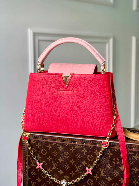 LV M20845 Louis Vuitton Capucines MM Handbag Red