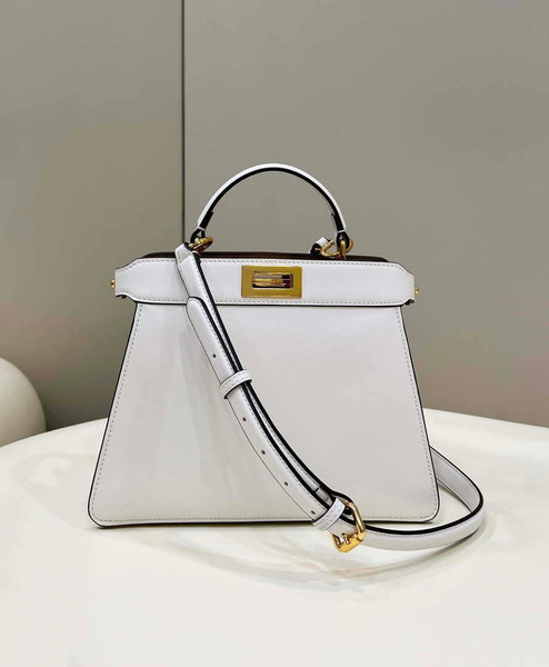 Fendi 8BN327 Peekaboo ISeeU Small White leather bag