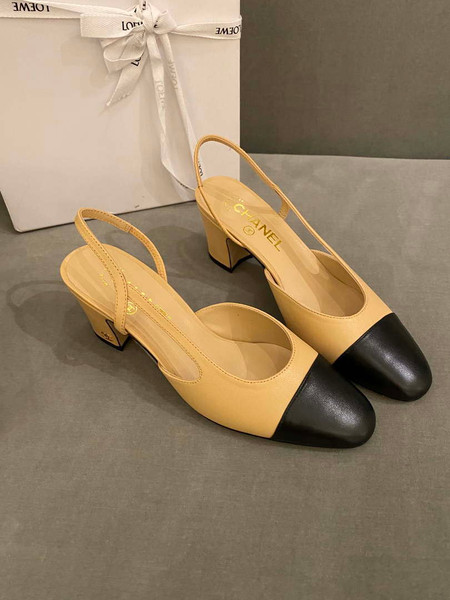 Chanel Women's Slingbacks Goatskin Grosgrain Sandals Shoes C91002