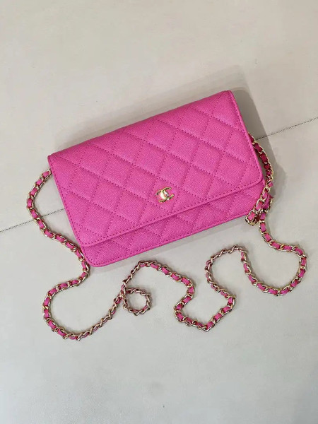 Chanel AP0250 Wallet on Chain Calfskin Rose Pink