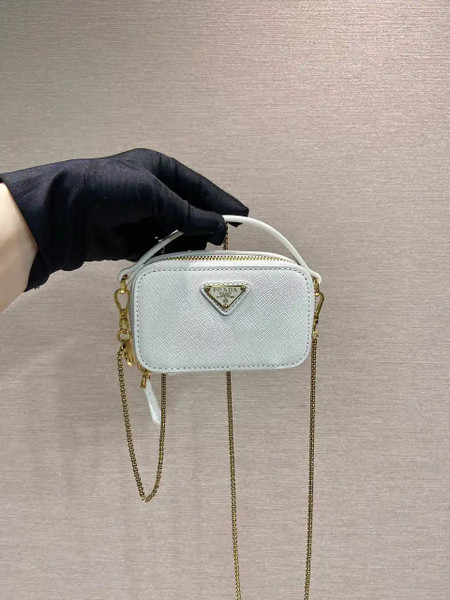 Prada 1NR025 Saffiano leather mini-pouch White