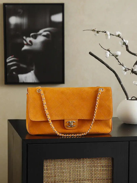 Chanel 26ss Matthieu Blazy Flap bag A00093 Orange suede