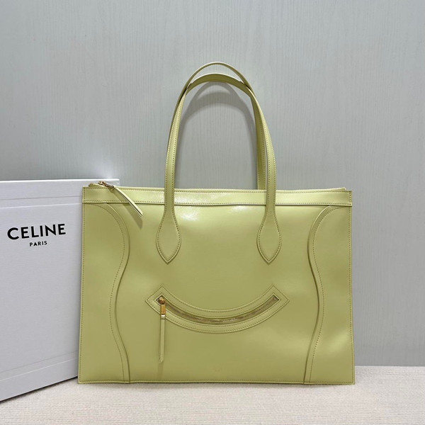 CELINE FLAT LUGGAGE IN GLOSSY CALFSKIN 123963GW4 Light Yellow