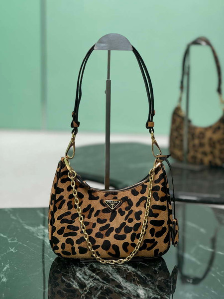 Prada 1BC204 Prada Re-Edition printed leather mini-bag Honey
