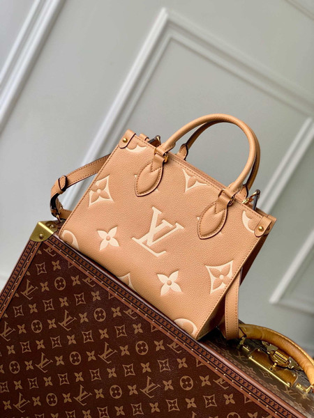 LV M12513 Louis Vuitton Onthego Pm Bag M45779 leather Light Brown