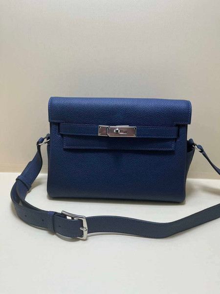 Hermes H084109CK25 Kelly Messager Shoulder Togo 25 bags Navy Silver