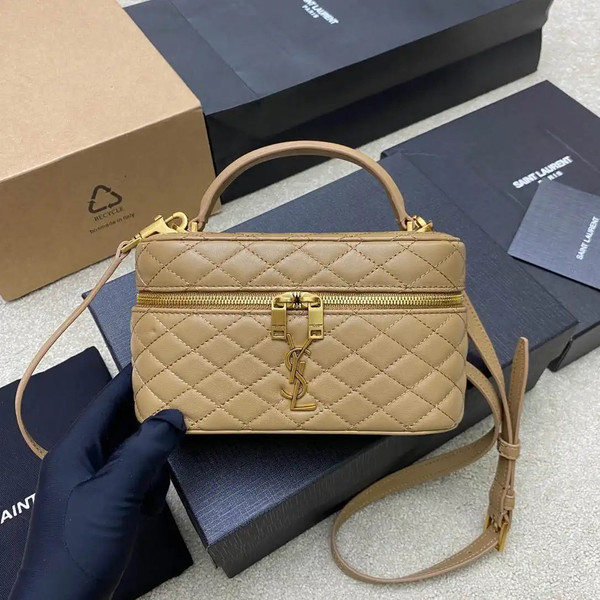 YSL 766731 GABY vanity bag in lambskin Brown