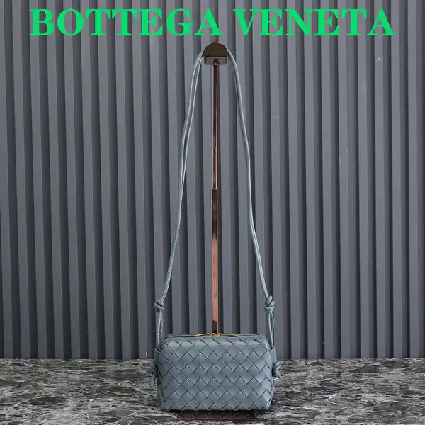 Bottega Veneta BV 680254 Mini Loop Camera Bag Blue