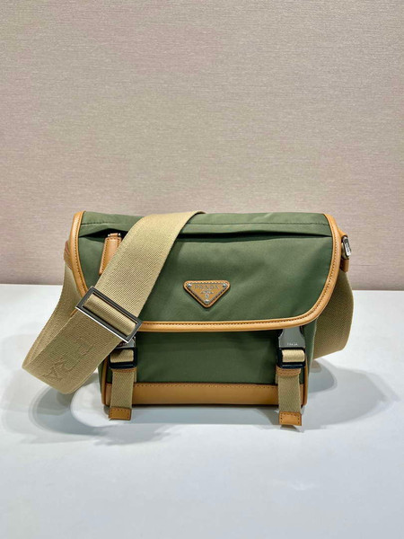 Prada 2VD066 Re-Nylon and Saffiano leather shoulder bag Green