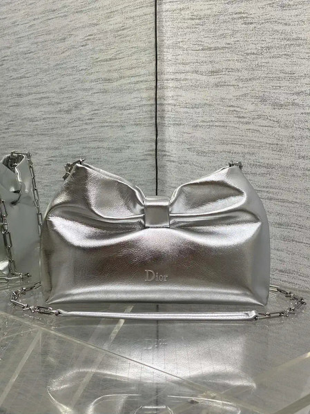 Dior Small Dior Bow Bag Lambskin M0715 Silver