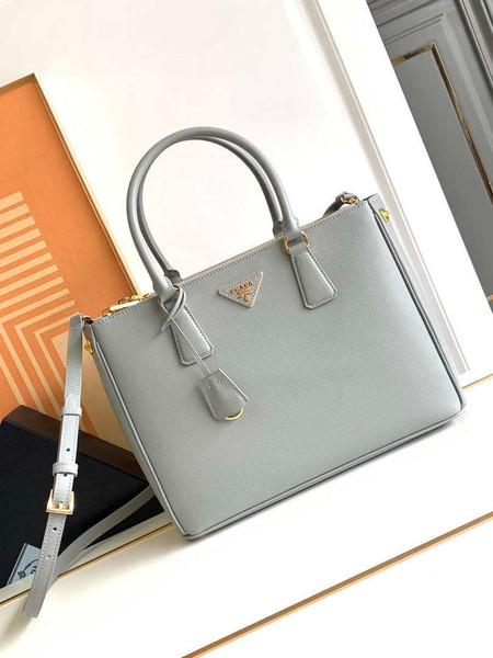 Prada 1BA274 Large Prada Galleria Saffiano leather bag Gray