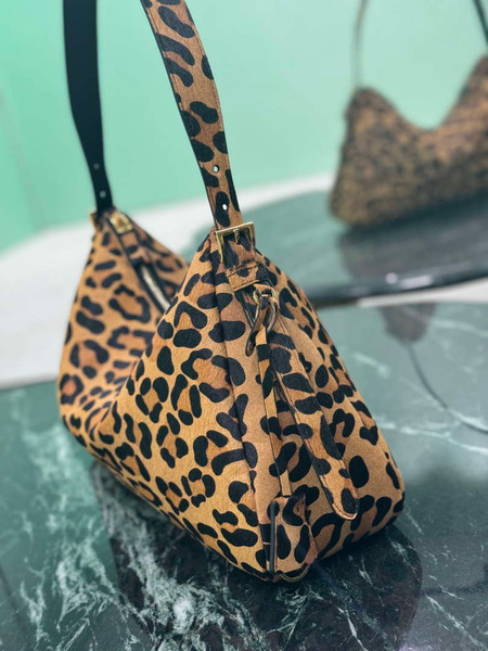 Prada 1BC228 Prada Aimèe Large printed leather shoulder bag Honey