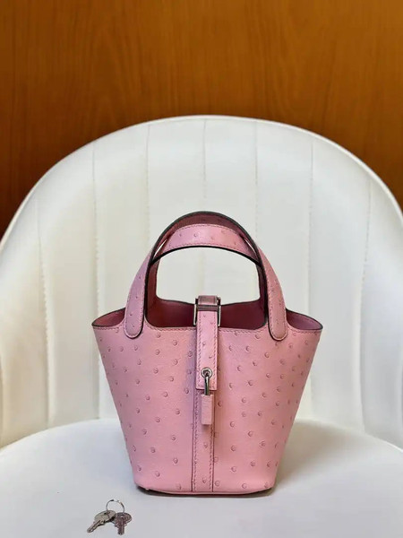 Hermes Picotin Ostrich Bag Lock 14cm 18cm H330311