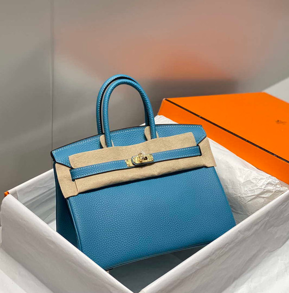 Hermes Birkin Tote Bag Togo Leather 28608 Denim Blue