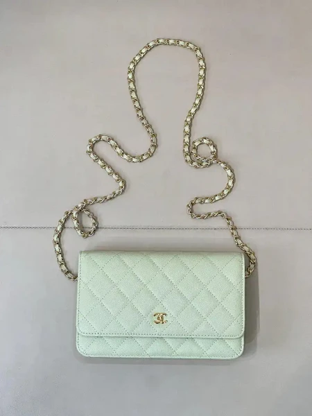 Chanel AP0250 Wallet on Chain Calfskin Light Green