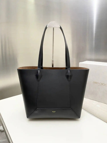 Jimmy Choo Diamond Tote M Black Calf Leather Tote Bag D061844