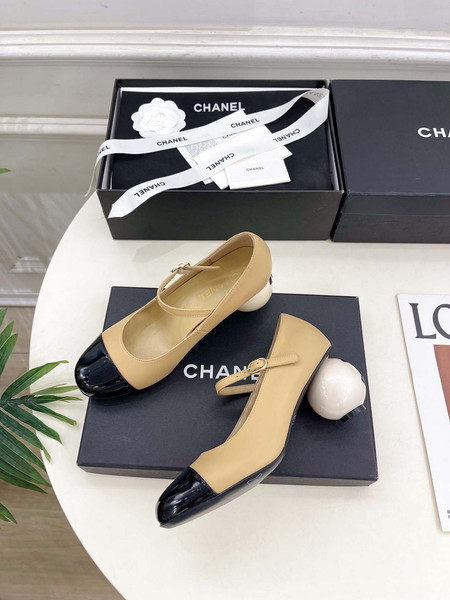 Chanel Giant Pearl Heel Mary Jane Shoes C93684