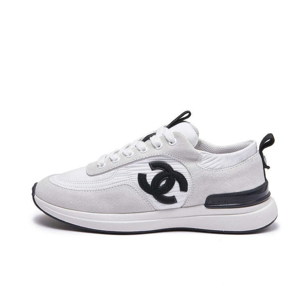 Chanel G46076 Women 24B Trainers Suede leather Black & White C91293