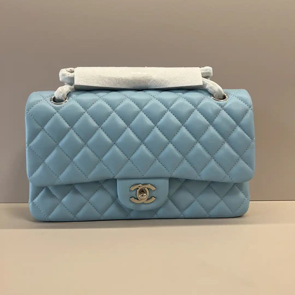 Chanel A01112 Flap Classic 11.12 Handbag Lambskin Lake Blue