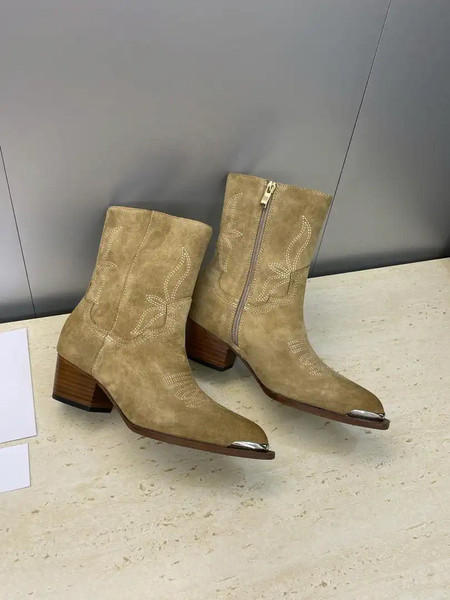 Celine Women Shoes New Punk Style Iron-Toe Motorcycle Ankle boots CE10018