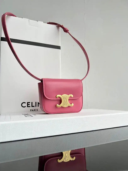 Celine 10I513 MINI CLAUDE IN Shiny calfskin Rose Pink