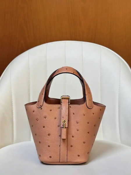 Hermes Picotin Ostrich Bag Lock 14cm 18cm H330312