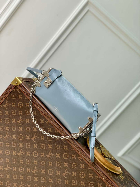 LV M25445 Louis Vuitton Slim Trunk Bag Gray Blue