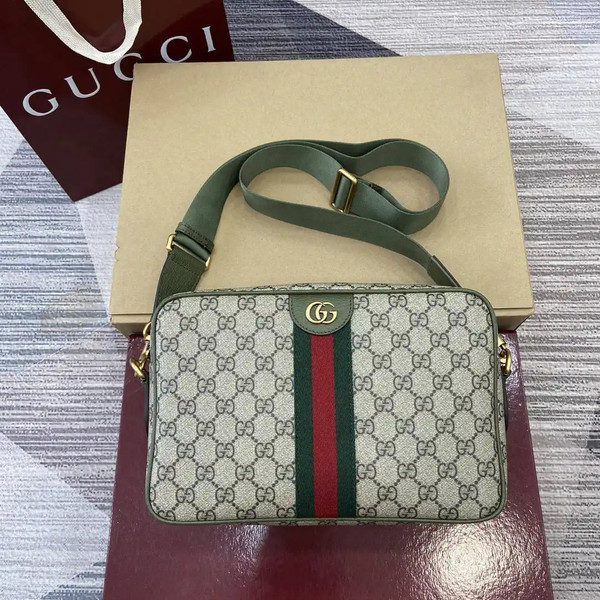 Gucci 834468 Ophidia medium crossbody bag beige and Green