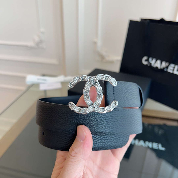 Chanel CC Sheepskin leather 3.0cm belt AA0943