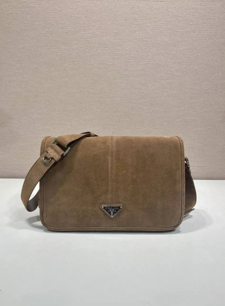 Prada 2VD073 Suede shoulder bag Cocoa Brown