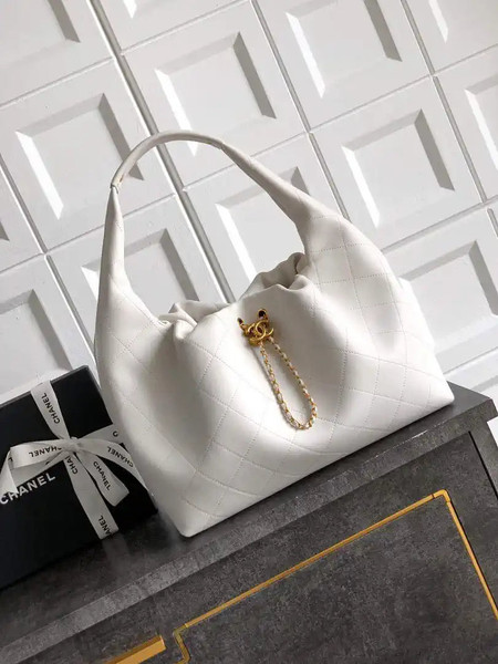 Chanel Hobo Bag 26C Lambskin AS5799 White