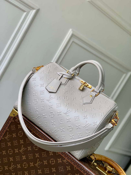 LV M25670 Louis Vuitton Speedy Soft 30 Bag Cloud Gray