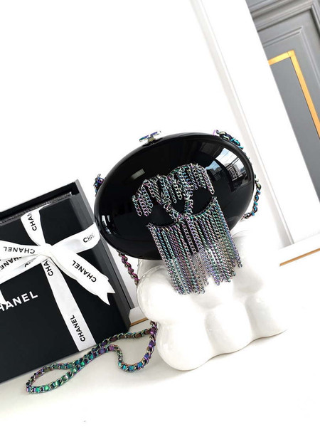 Chanel A88991 Evening Colorful tassel Chain Fringe CC Oval Minaudiere
