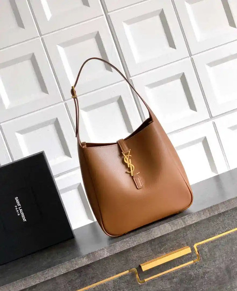 YSL 713938 LE 5 A 7 Supple Small In Grained Leather Brown