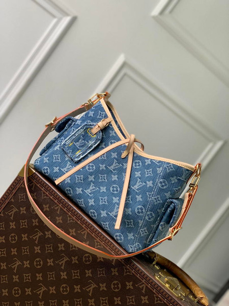 LV LV M28287 Louis Vuitton CarryAll Cargo PM Bag Blue Denim