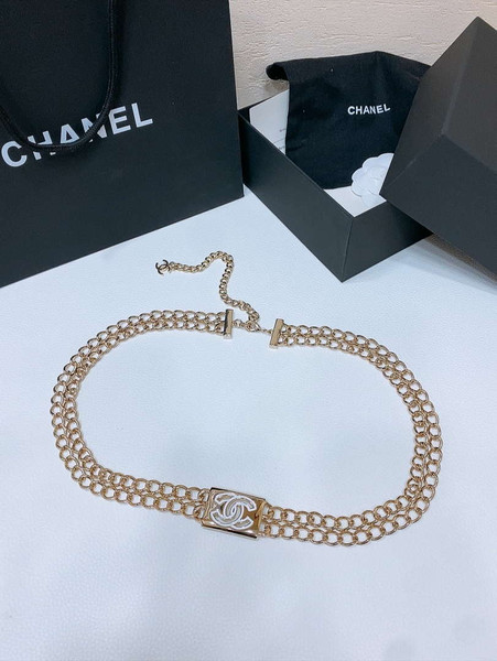 Chanel 25S Chain Belt Metal and Resin Black and White AA0901
