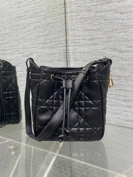 Dior Small D-Motion Bag Macrocannage Lambskin M2851 Black
