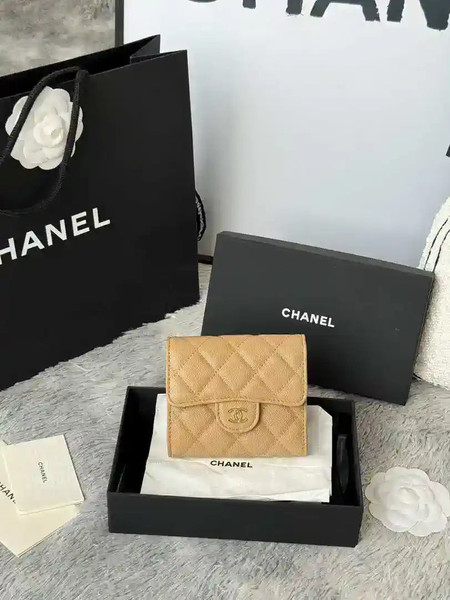 Chanel AP0231 Classic Small FLAP Wallet Calfskin Apricot