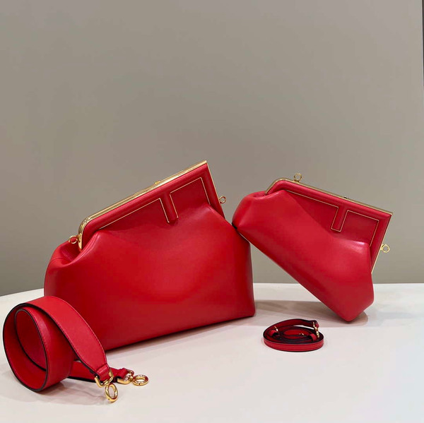 Fendi 8BP127 FENDI FIRST Medium Red leather bag